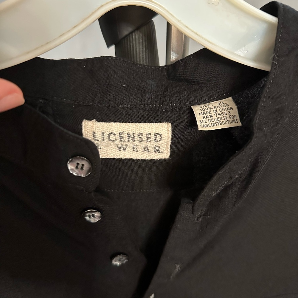 Black Button-Up Shirt by Licensed 2 Wear